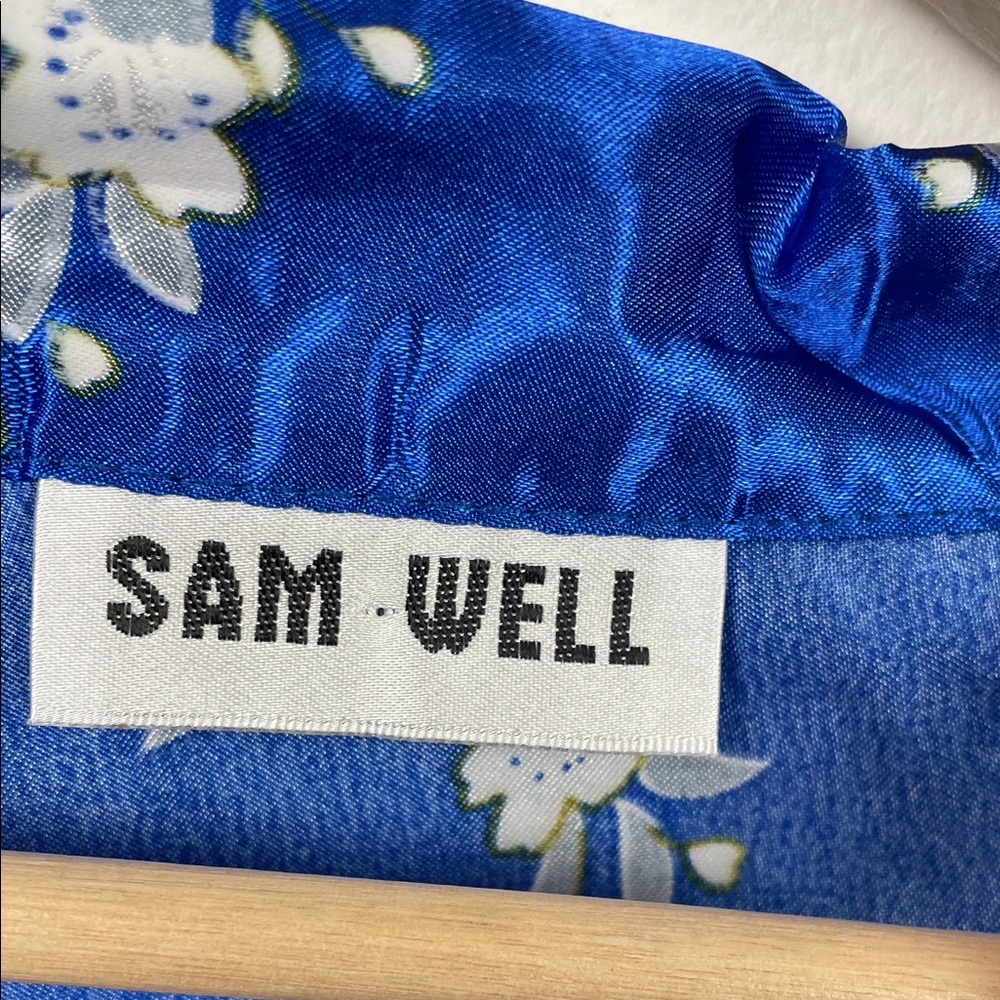 Sam Well Floral Satin Silky Peacock Belted Women's OSFM Kimono Lightwight Robe - Picture 10 of 10